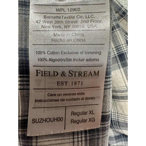 Field &‎ Stream Men's XL Shirt Long Sleeve Flannel Plaid Button Down Work Casual - Picture 11 of 11